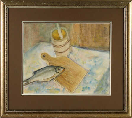 Сандлер Хоскель Моисеевич. Натюрморт с рыбой